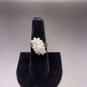 14k yellow gold waterfall ring